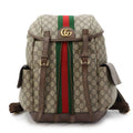 Gucci Beige Brown Gg Supreme Leather Backpack (Pre-Owned)