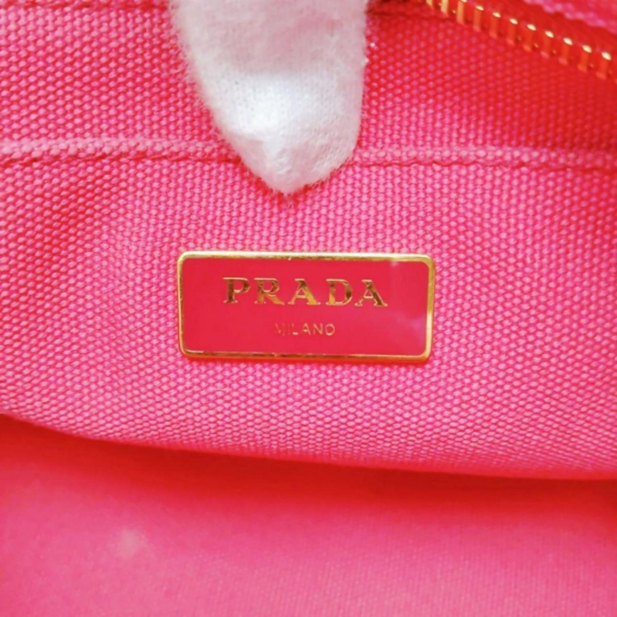 Prada Pink Canvas Tote Bag