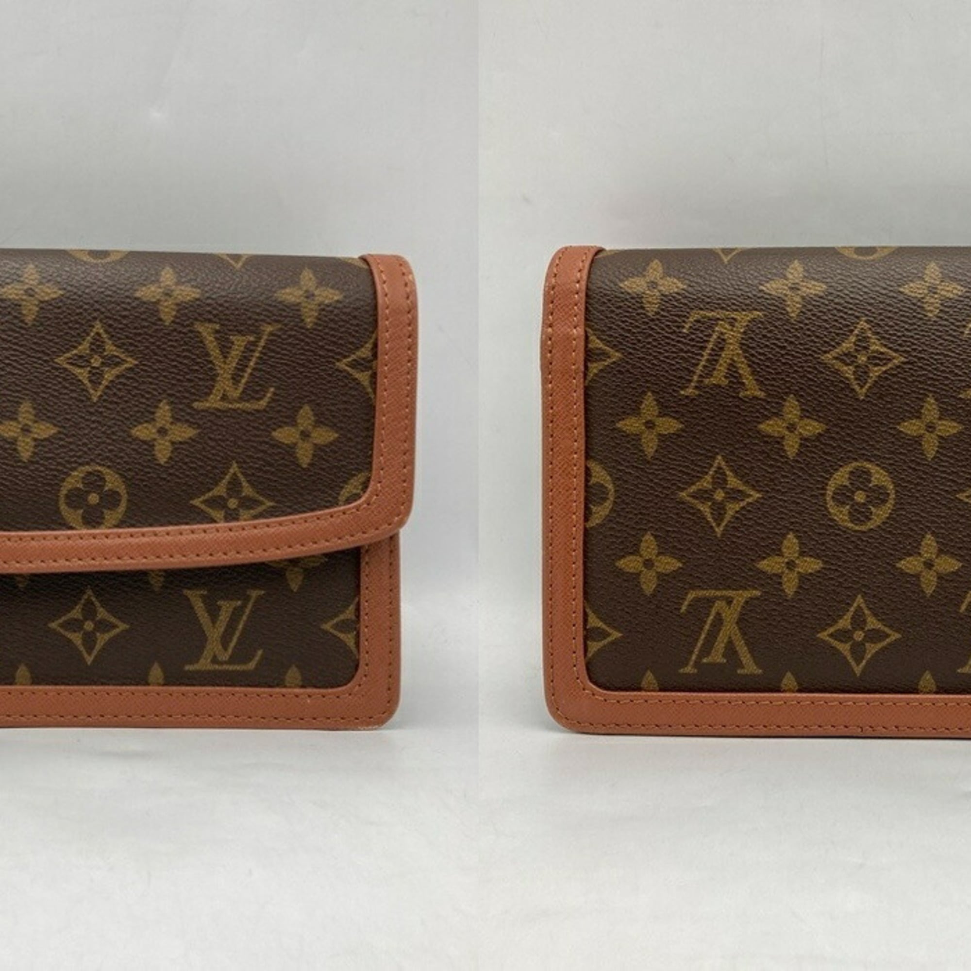 Louis Vuitton Brown Pvc Leather Clutch Bag Pochette