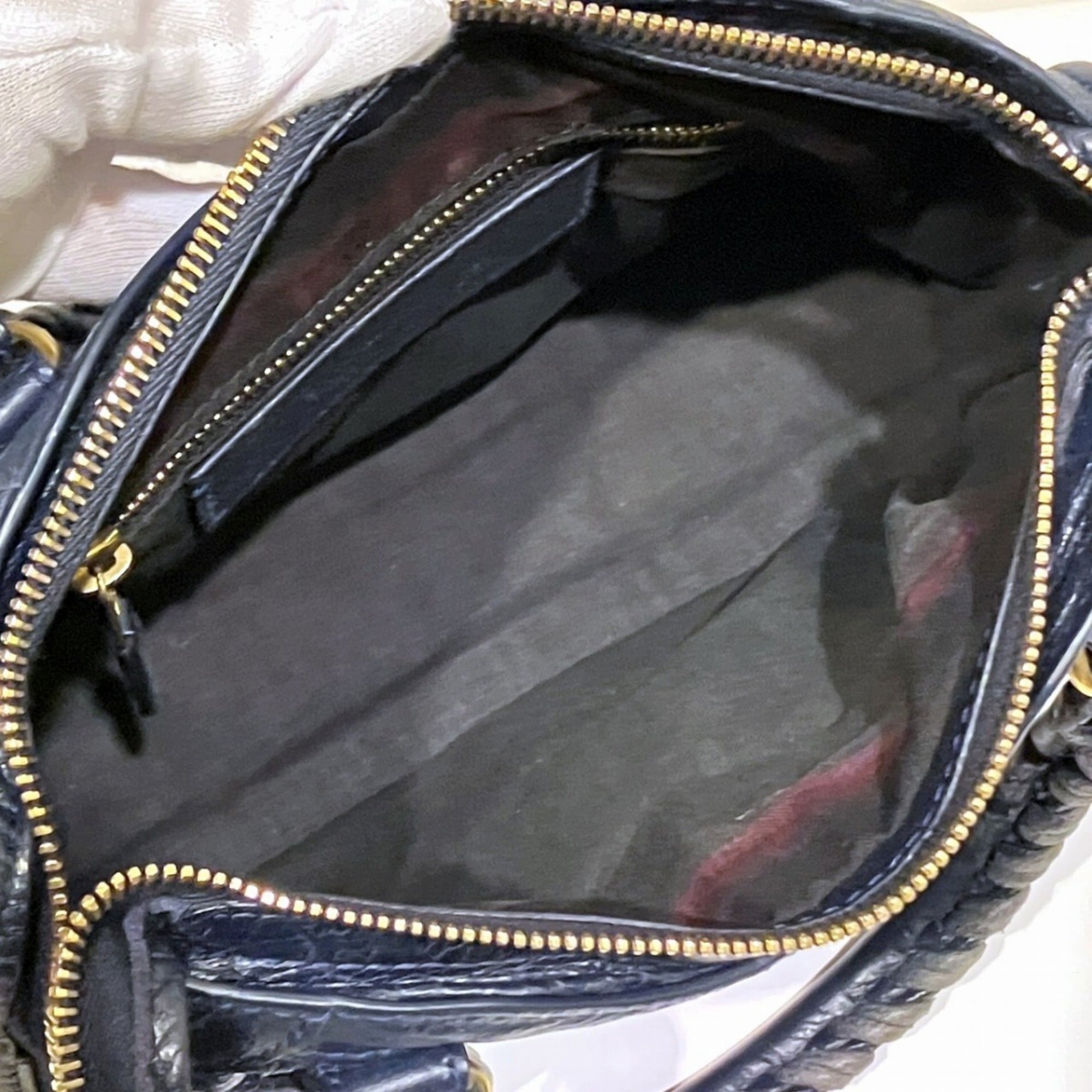 Balenciaga Navy Leather Hand