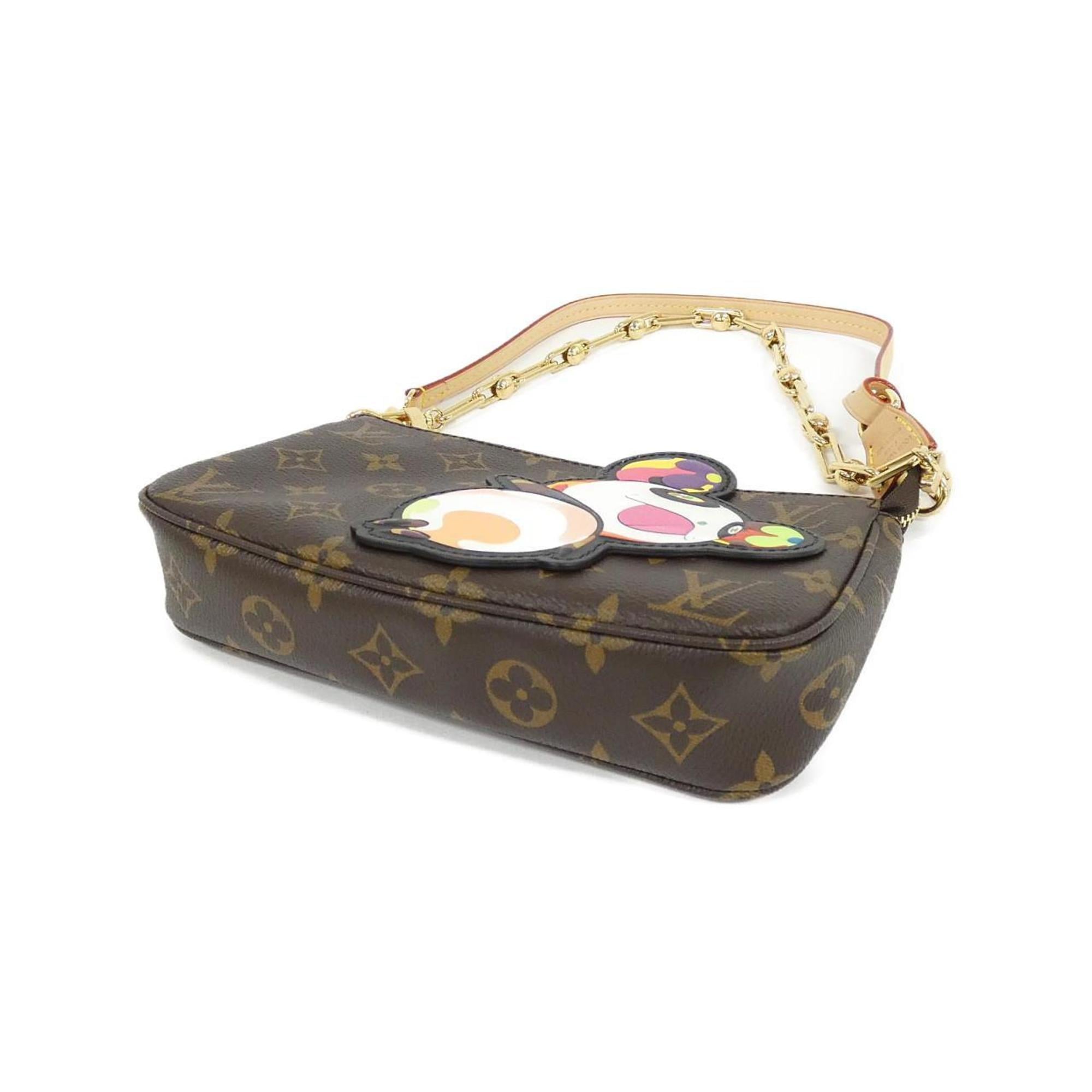 Louis Vuitton Brown Coated Canvas Pochette Pouch