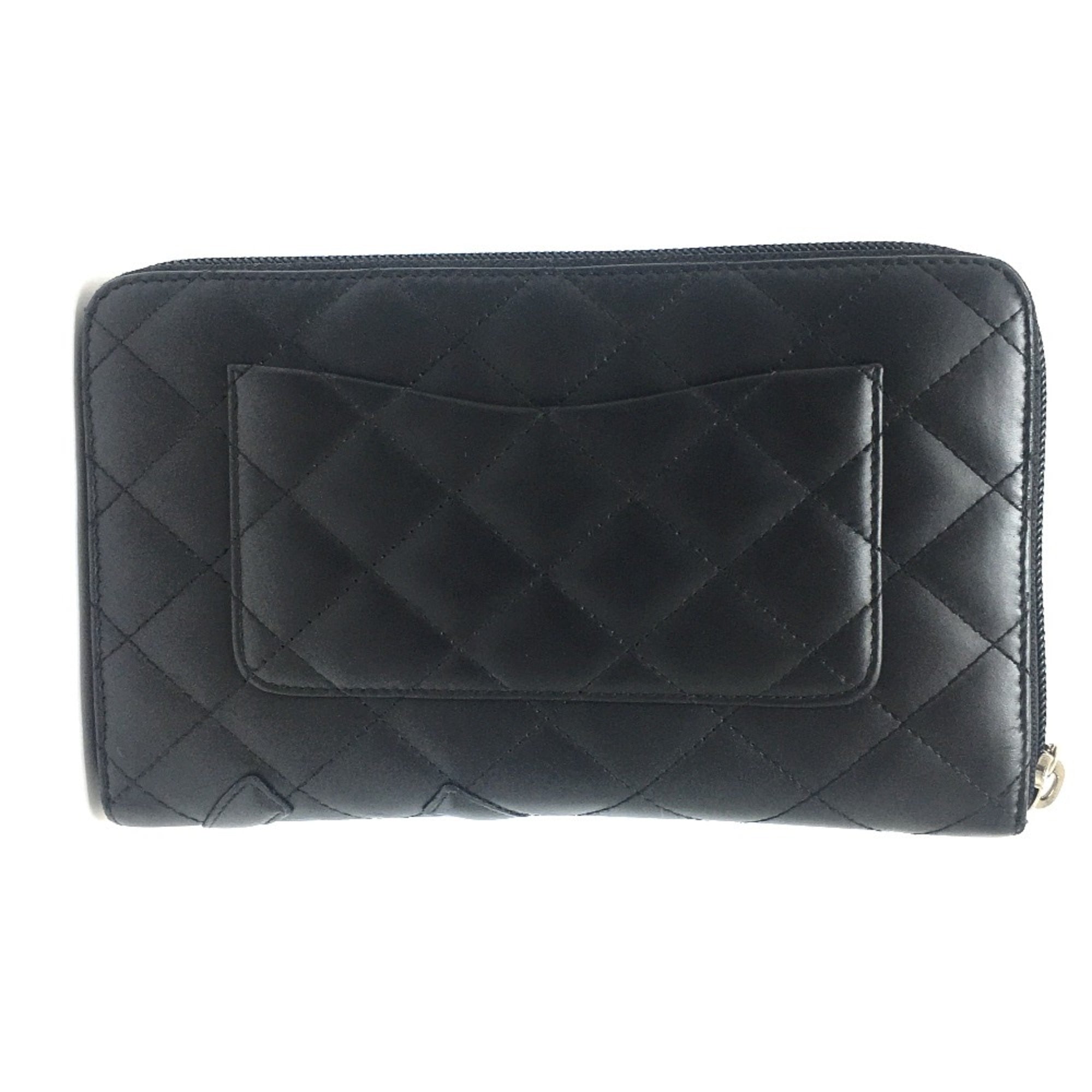 Chanel Black Leather Long Wallet (Bi-Fold)