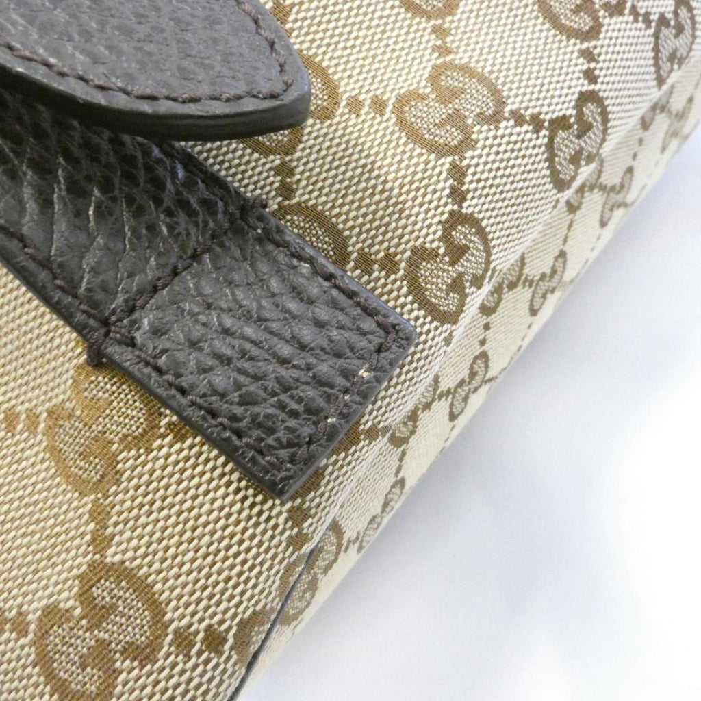 Gucci Beige Brown Gg Canvas Backpack (Pre-Owned)