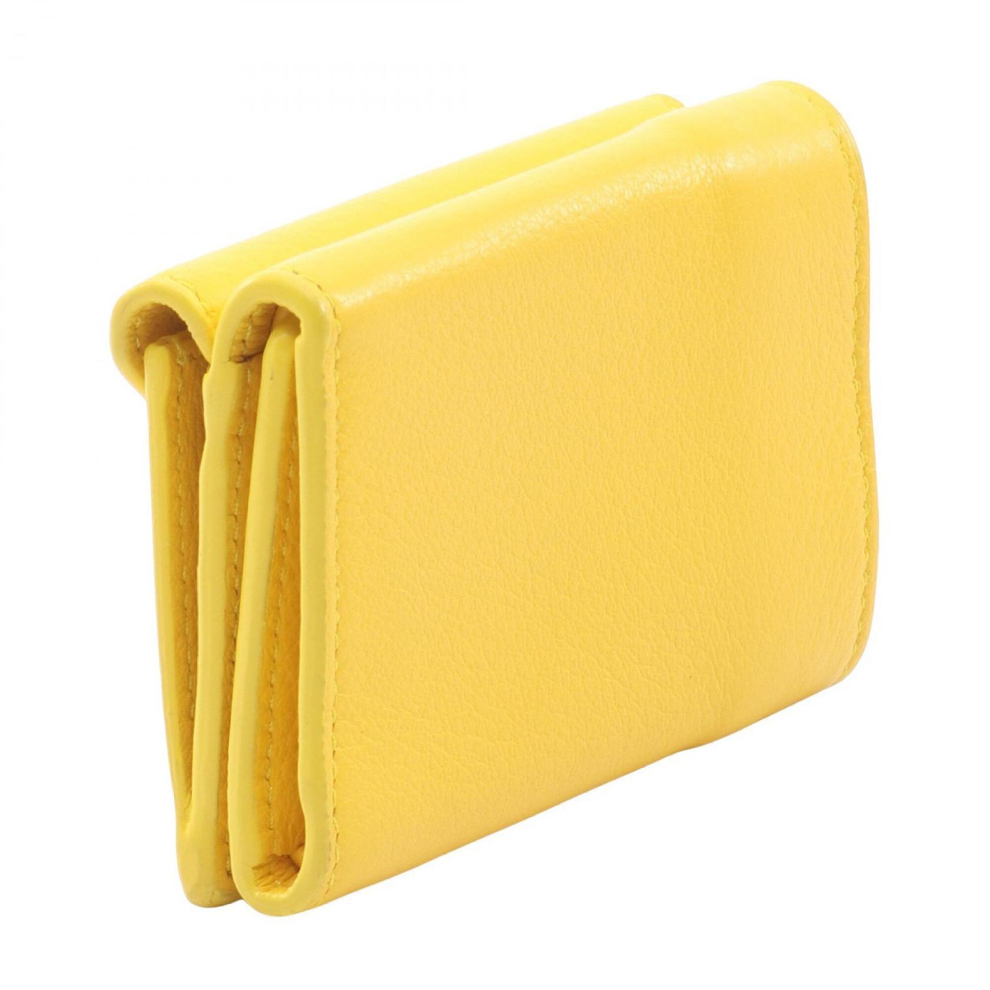 Balenciaga Yellow Leather Wallet (Tri-Fold)
