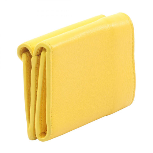 Balenciaga Yellow Leather Wallet (Tri-Fold)