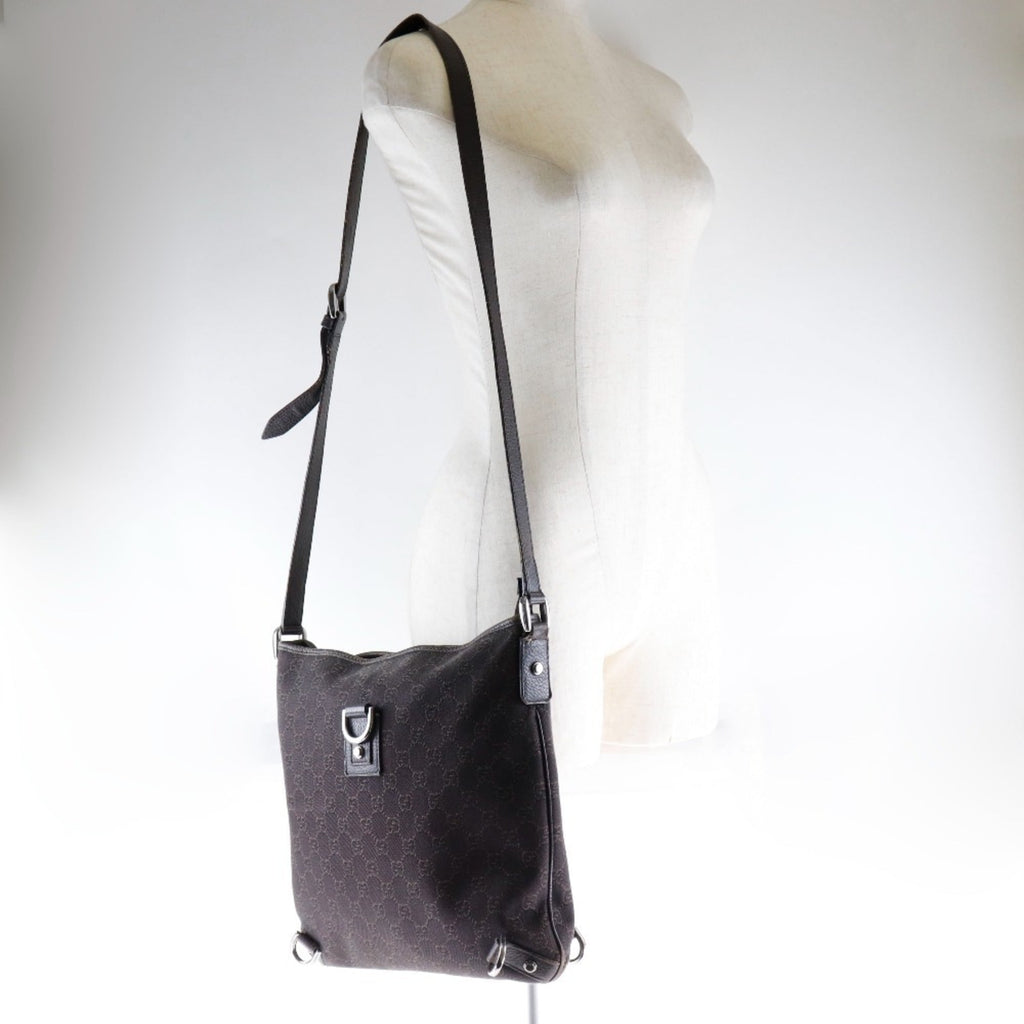 Gucci Abbey Brown Gg Canvas Shoulder Bag (Pre-Owned)