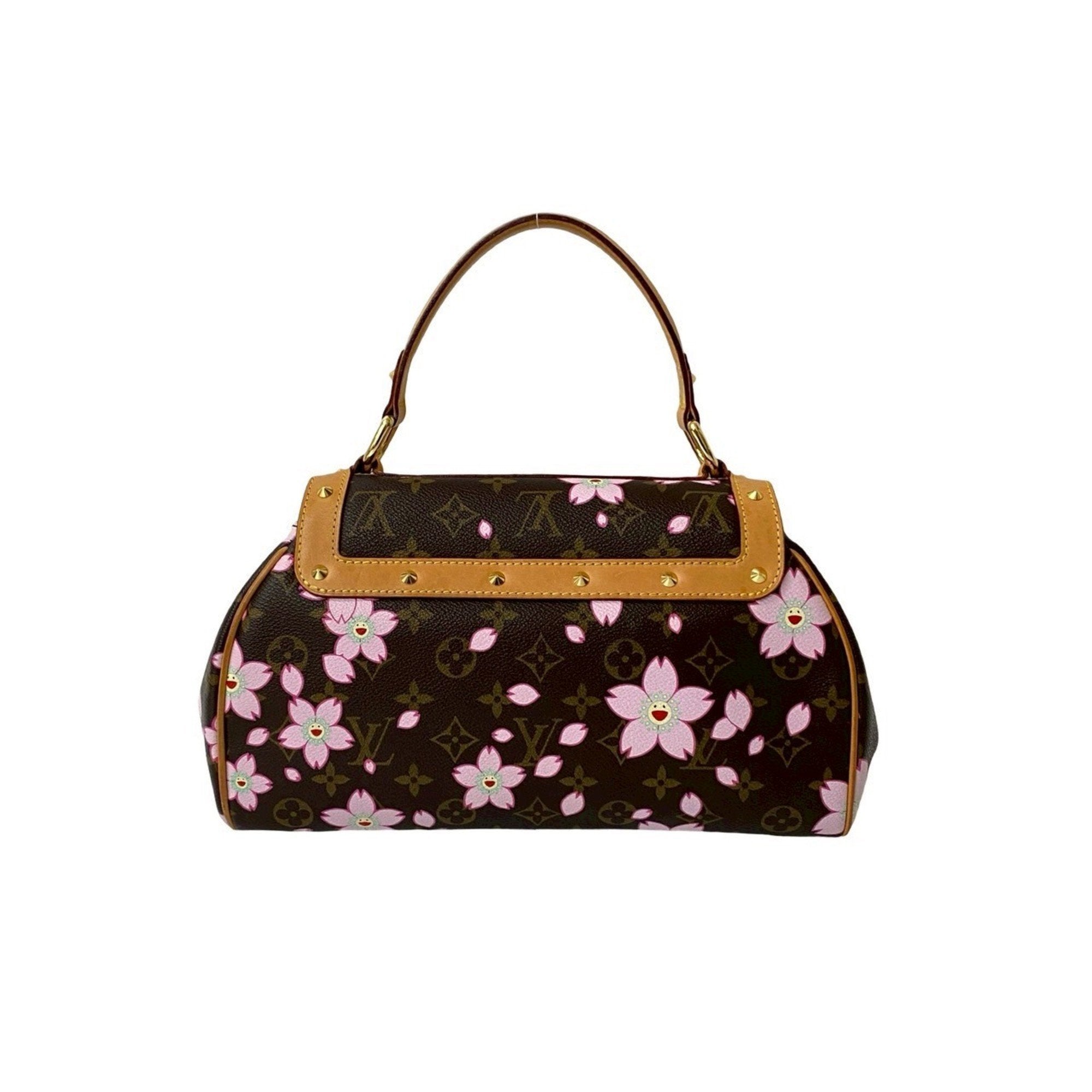 Louis Vuitton Brown Pink Leather Pvc Handbag