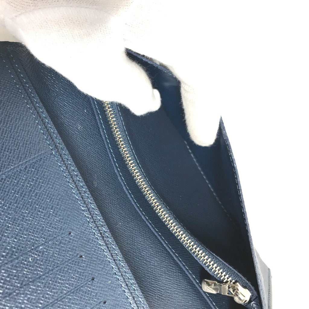 Louis Vuitton Taiga Blue Ocean Taiga Leather Long Wallet