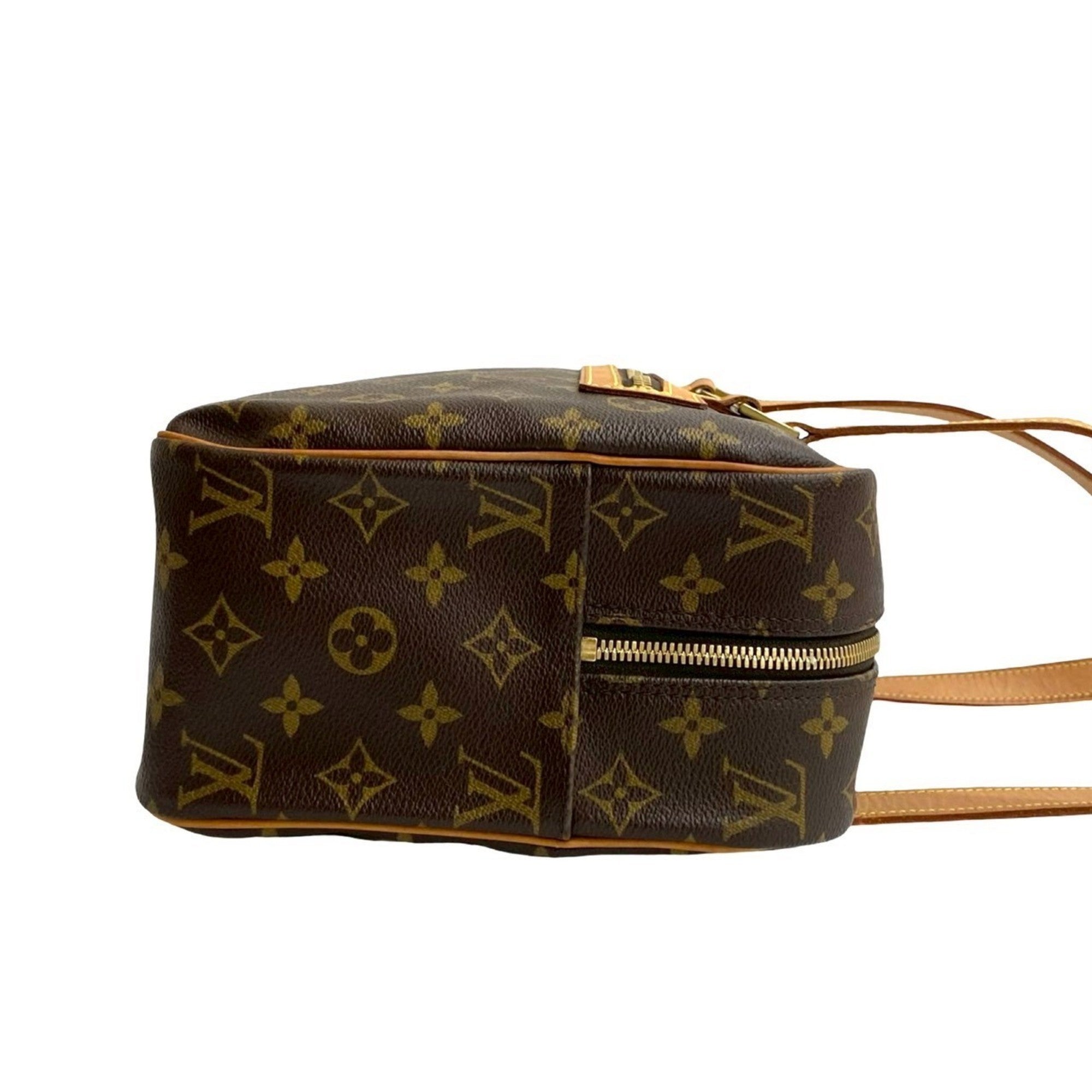 Louis Vuitton Brown Leather Pvc Boston Bag Shoulder Bag