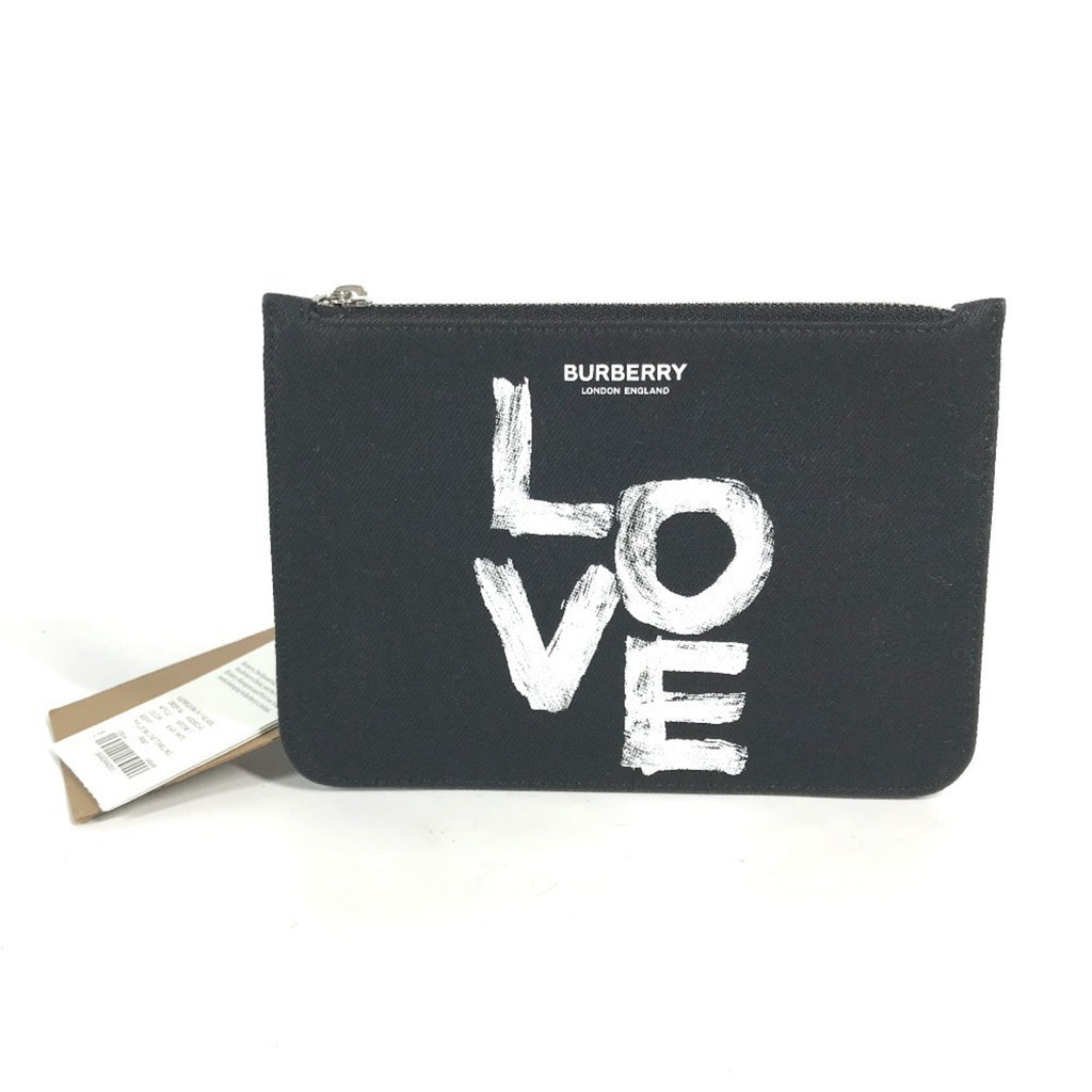 Burberry Black White Canvas Coin Purse/Coin Case
