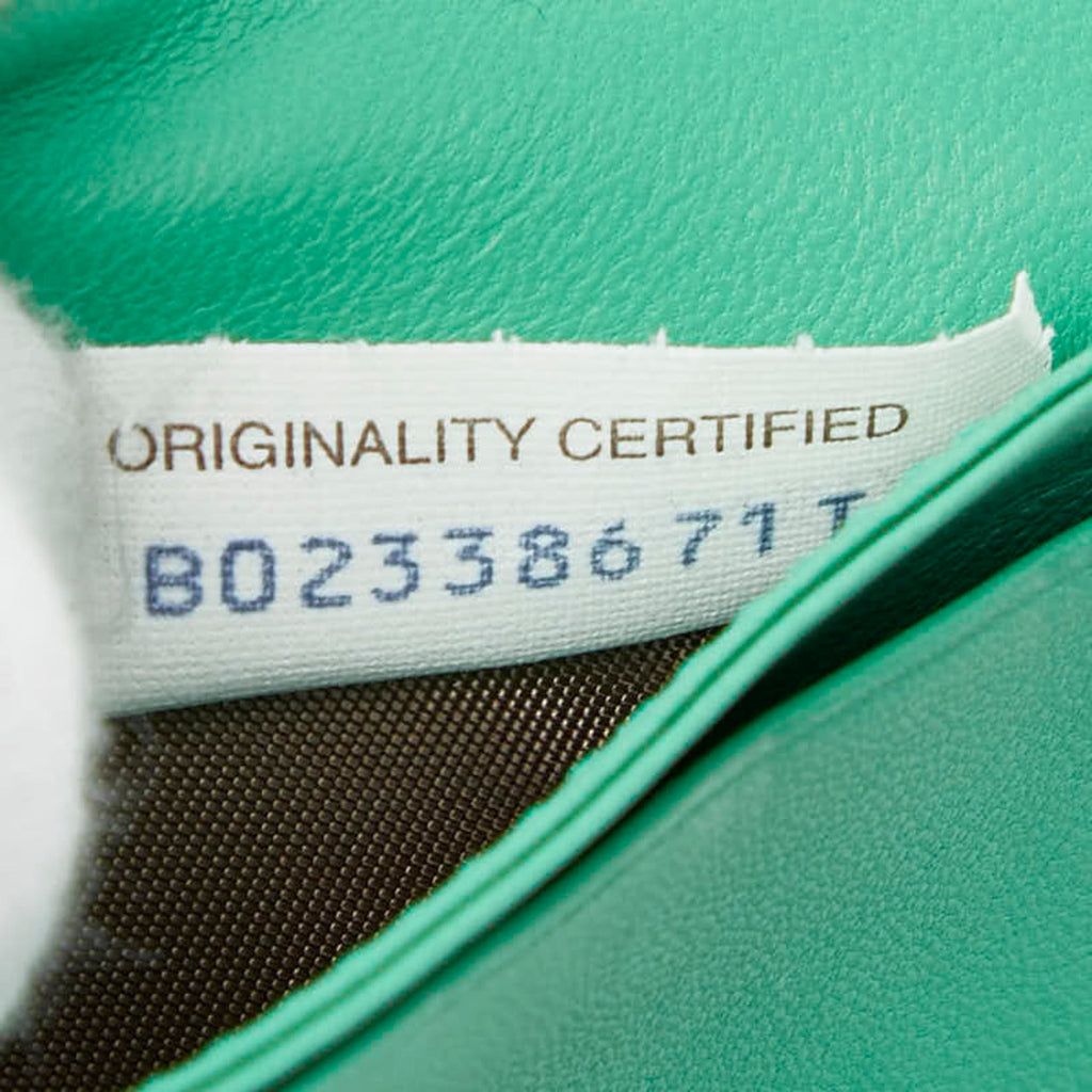 Bottega Veneta Green Leather Long Wallet