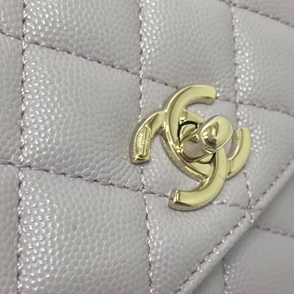 Chanel Purple Grained Calfskin Handbag Shoulder Bag