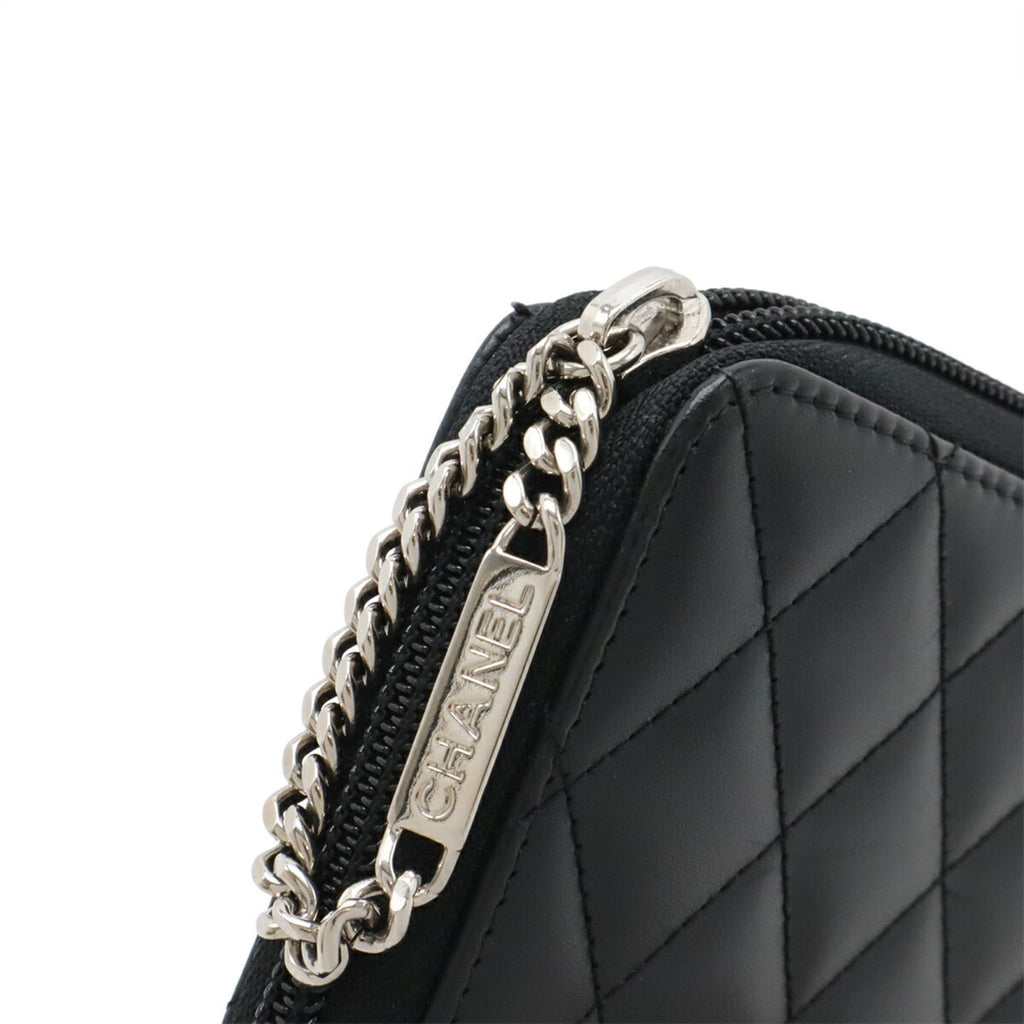 Chanel Black Pink Leather Long Wallet (Bi-Fold)