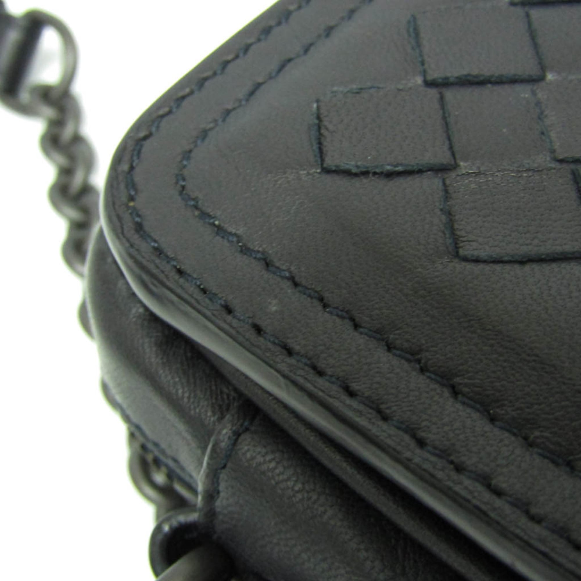 Bottega Veneta Belt Flap Camera Bag Intrecciato Nappa Navy Leather Shoulder Bag Bag