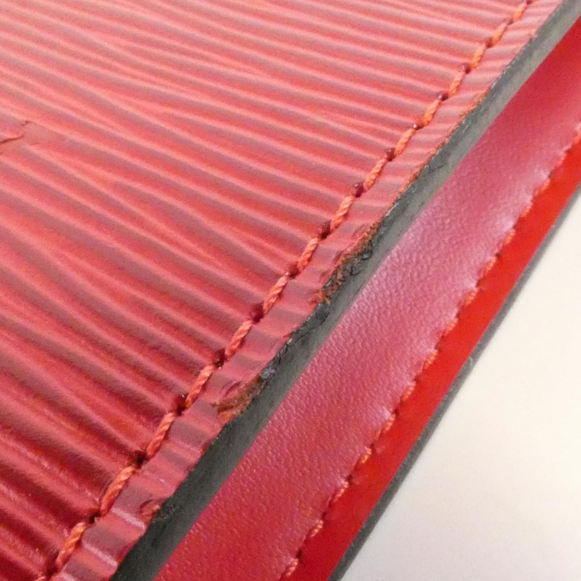 Louis Vuitton Red Color Leather Pochette Pouch