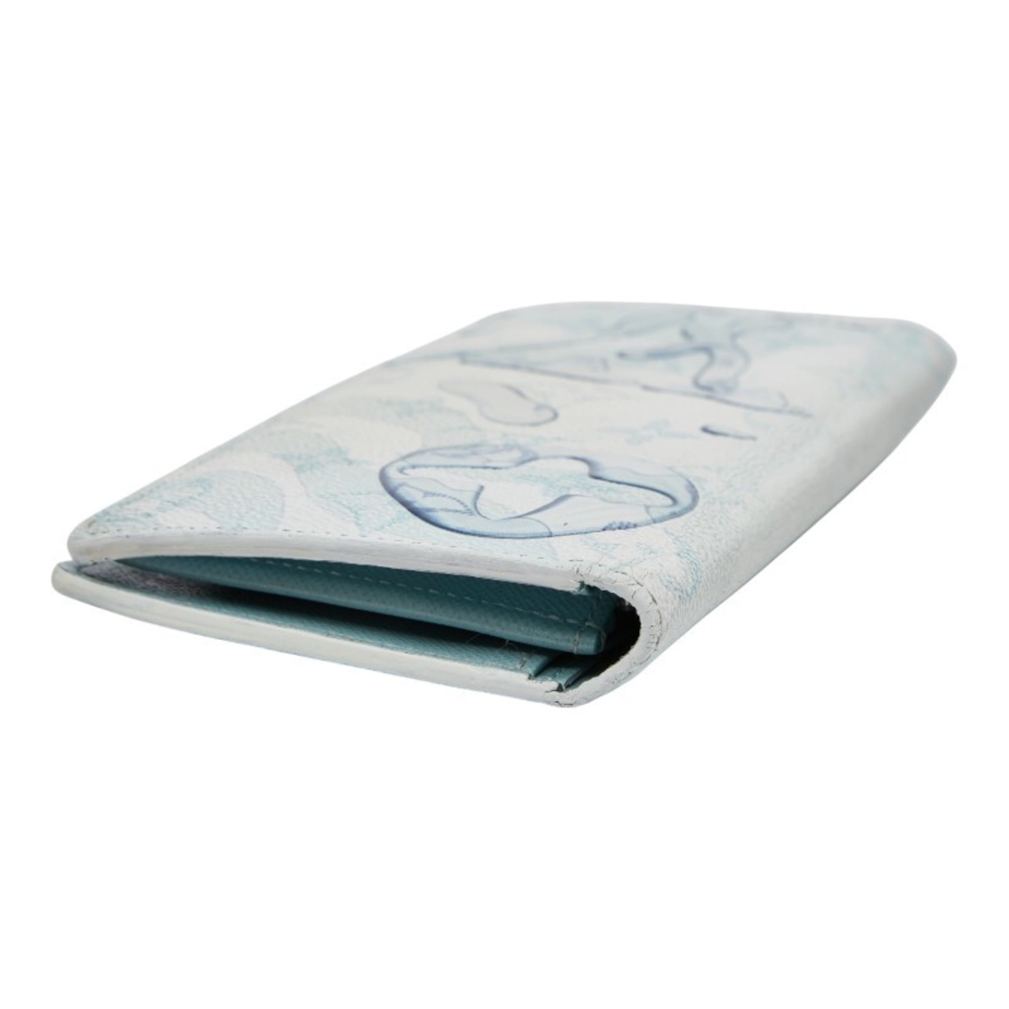 Louis Vuitton Light Blue Multi-Color Pvc Long Wallet