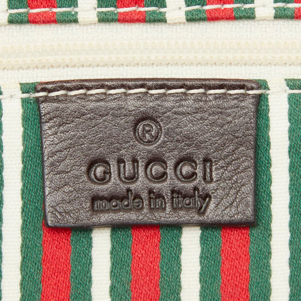 Gucci Beige Brown Gg Canvas Leather Handbag (Pre-Owned)
