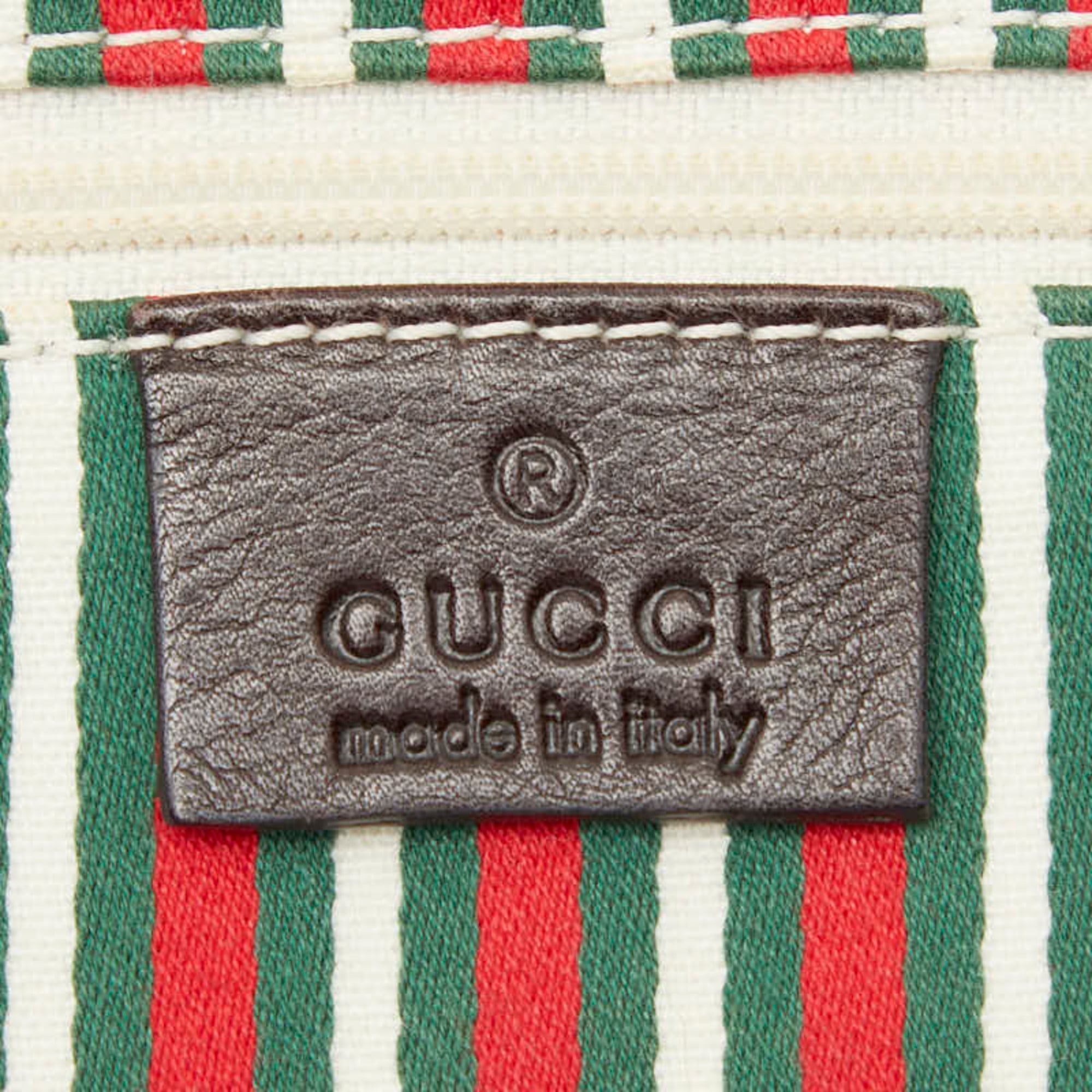 Gucci Beige Brown Gg Canvas Leather Handbag (Pre-Owned)