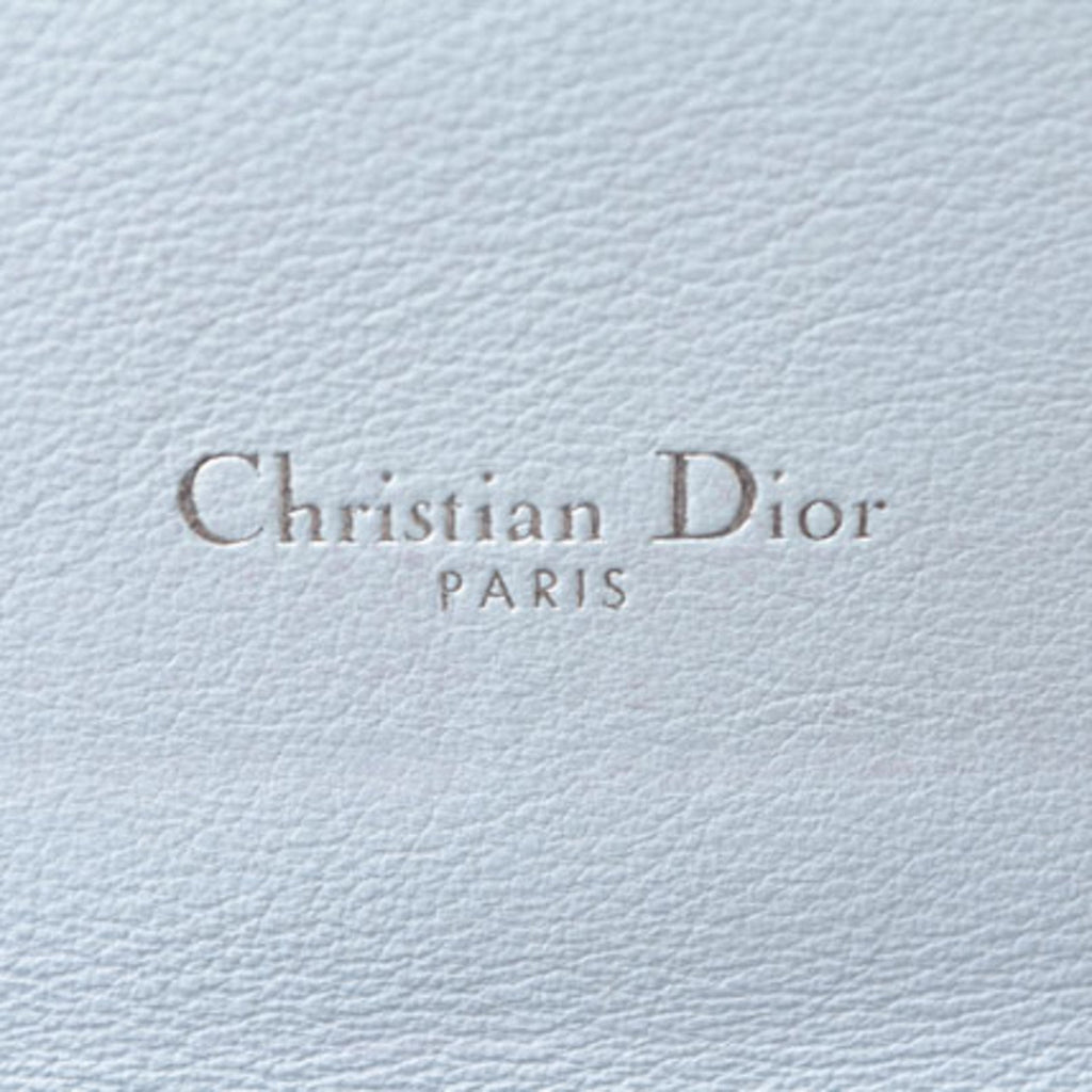 Christian Dior Diorissimo Light Blue Rose Pink Leather Long Wallet (Bi-Fold) (Pre-Owned)