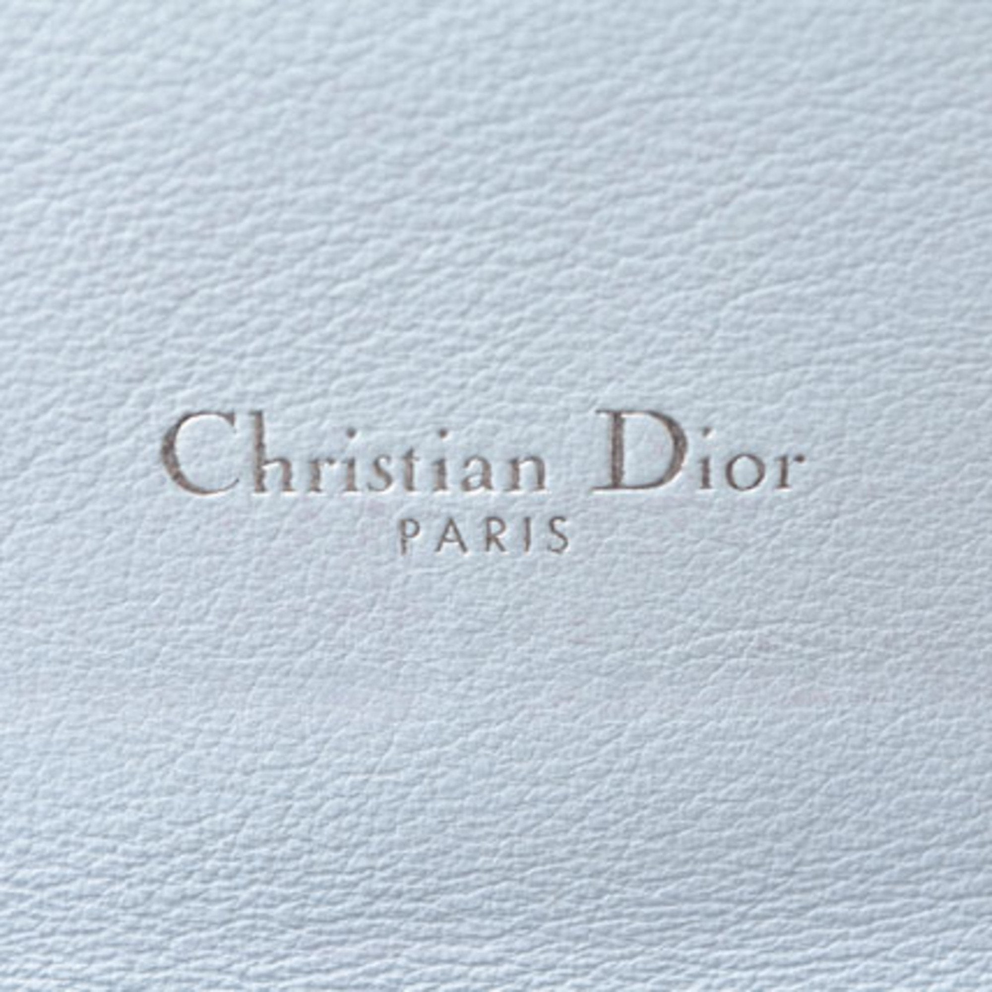 Christian Dior Diorissimo Light Blue Rose Pink Leather Long Wallet (Bi-Fold) (Pre-Owned)