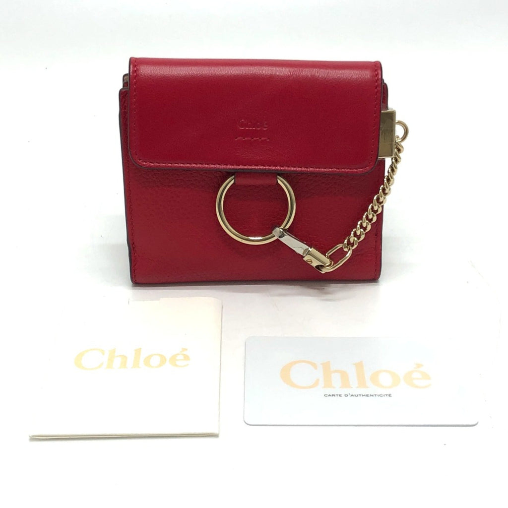 Chloé Red Leather Wallet (Bi-Fold) (Pre-Owned)