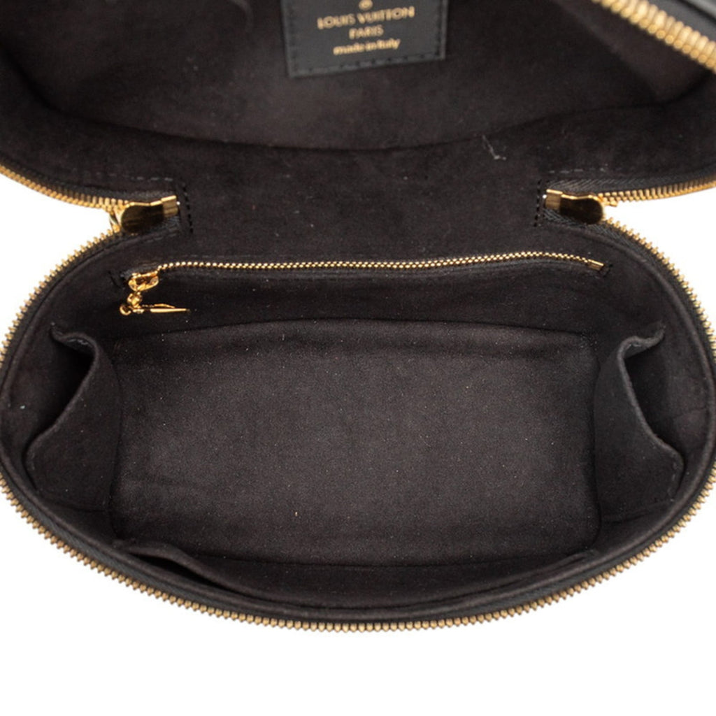 Louis Vuitton Black Leather Shoulder Bag Vanity Bag