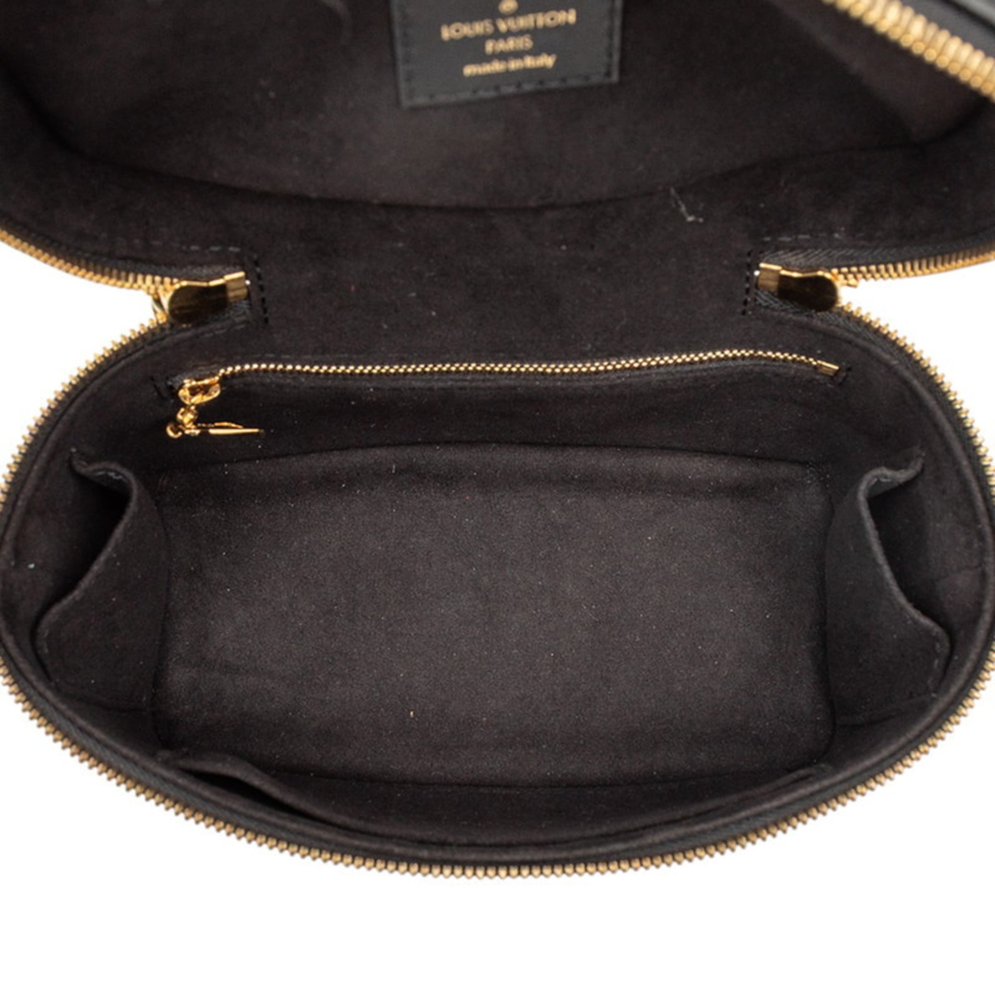 Louis Vuitton Black Leather Shoulder Bag Vanity Bag