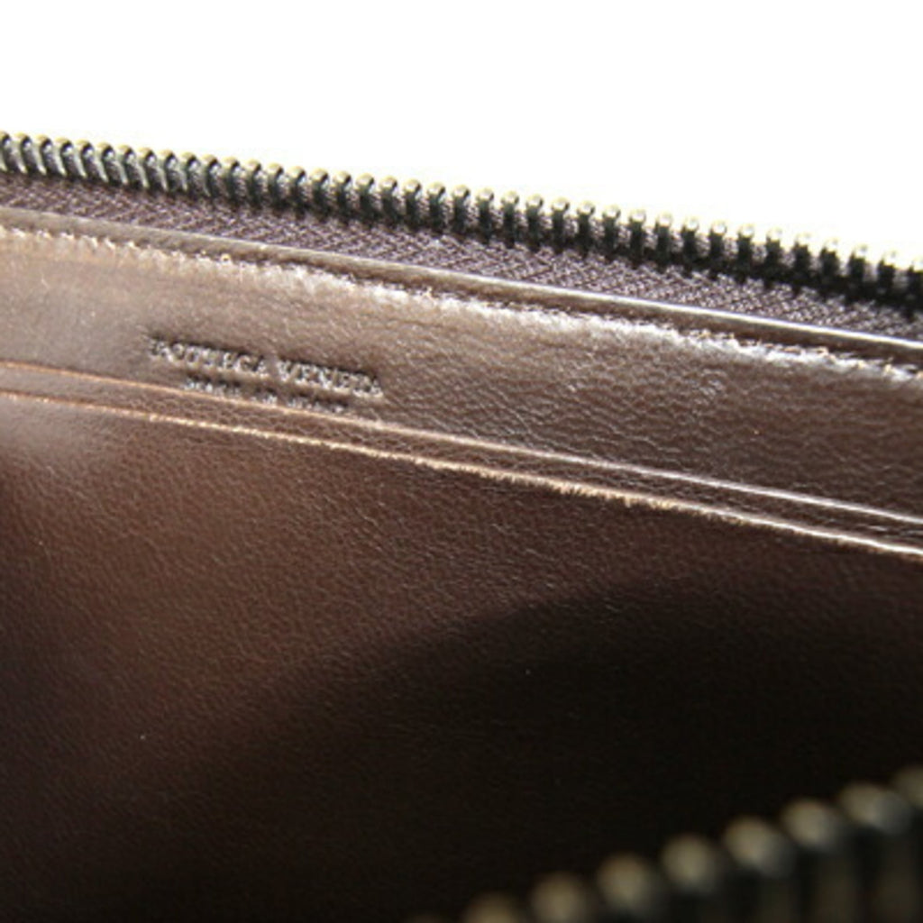 Bottega Veneta Dark Brown Intrecciato Leather Clutch Bag Pouch