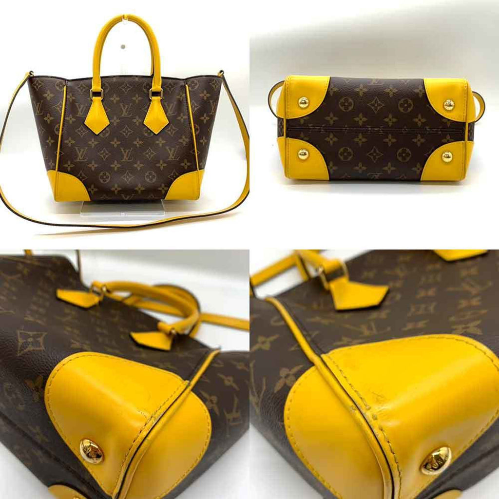 Louis Vuitton Brown Monogram Yellow Monogram Handbag Shoulder Bag