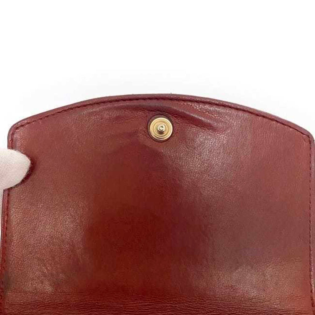 Chanel Red Color Grained Calfskin Leather Wallet (Bi-Fold)