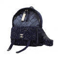 Chanel Navy Nylon Tweed Backpack