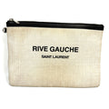 Saint Laurent Black Gray Coated Canvas Leather Clutch Bag Pouch (Pre-Owned)