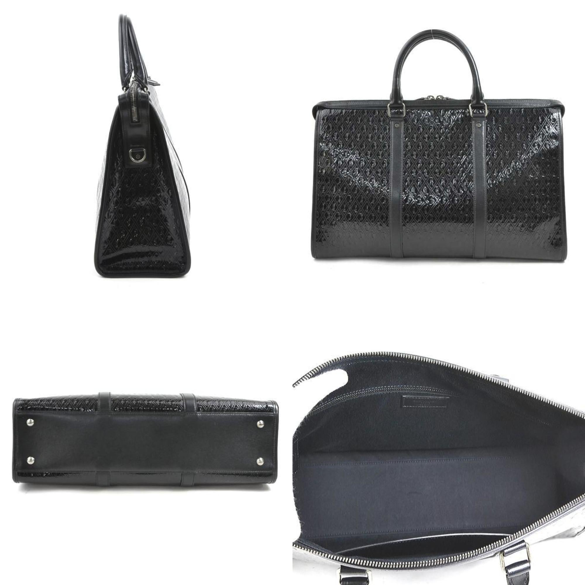 Saint Laurent Black Patent Leather Boston Bag Handbag (Pre-Owned)