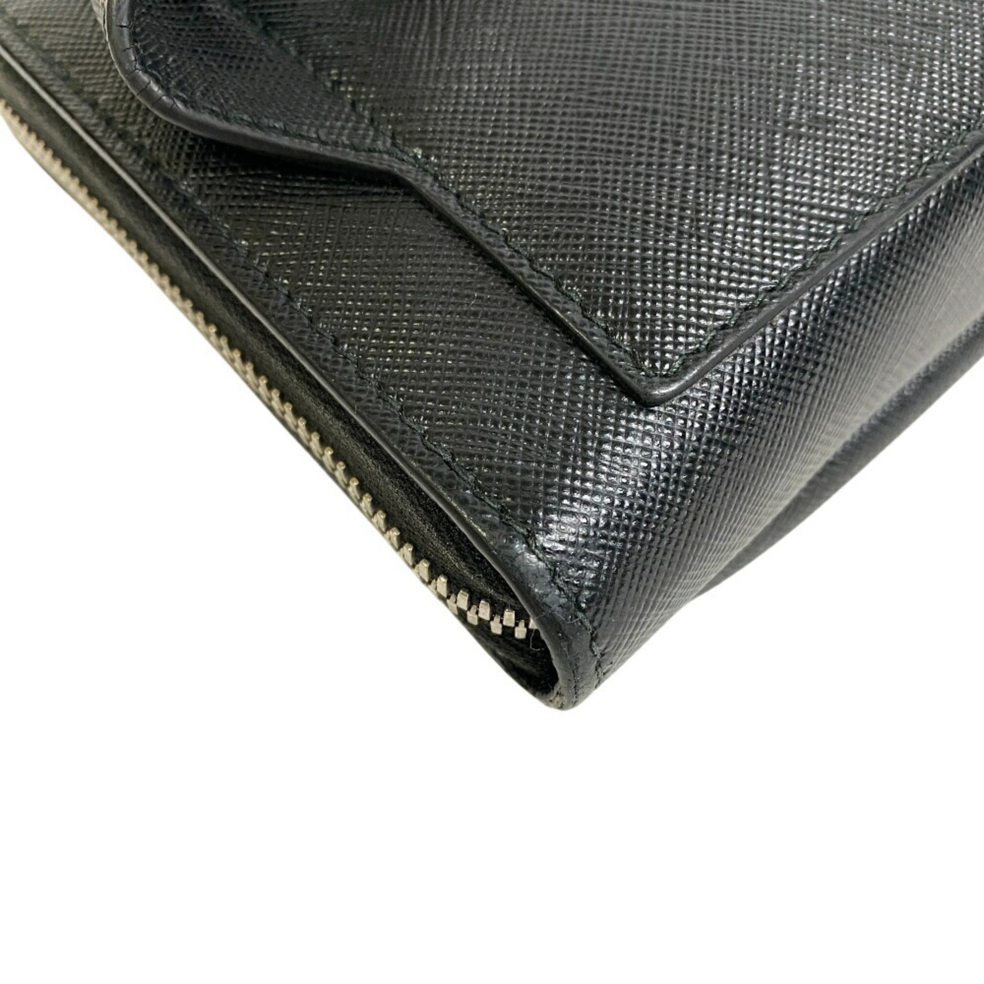 Prada Saffiano Black Leather Saffiano Triangle Beach Bag Sling Bag