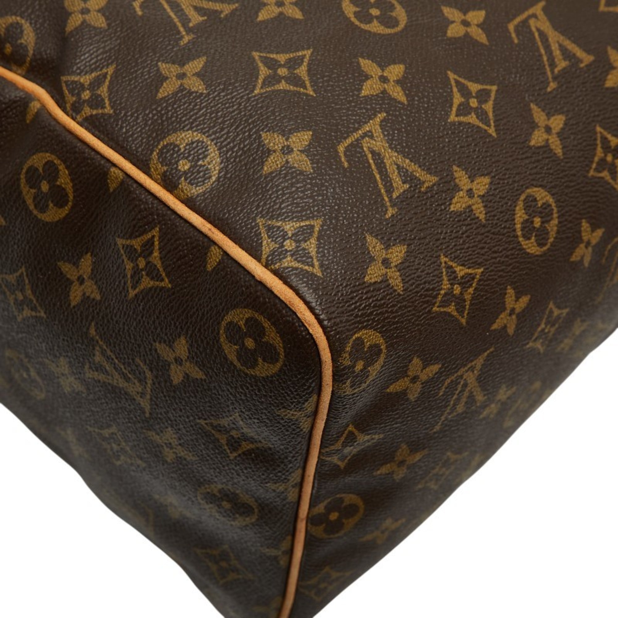 Louis Vuitton Brown Pvc Leather Boston Bag Handbag