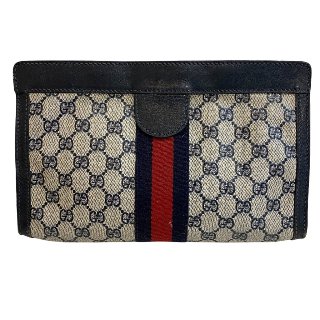 Gucci Navy Pvc Clutch Bag Pouch (Pre-Owned)