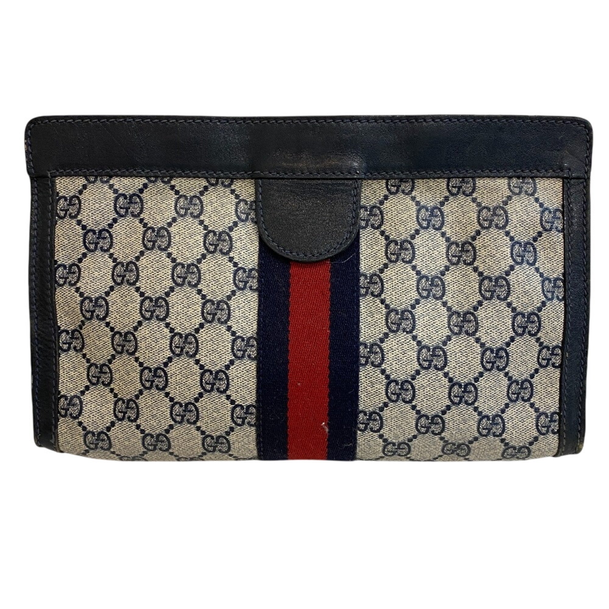 Gucci Navy Pvc Clutch Bag Pouch (Pre-Owned)