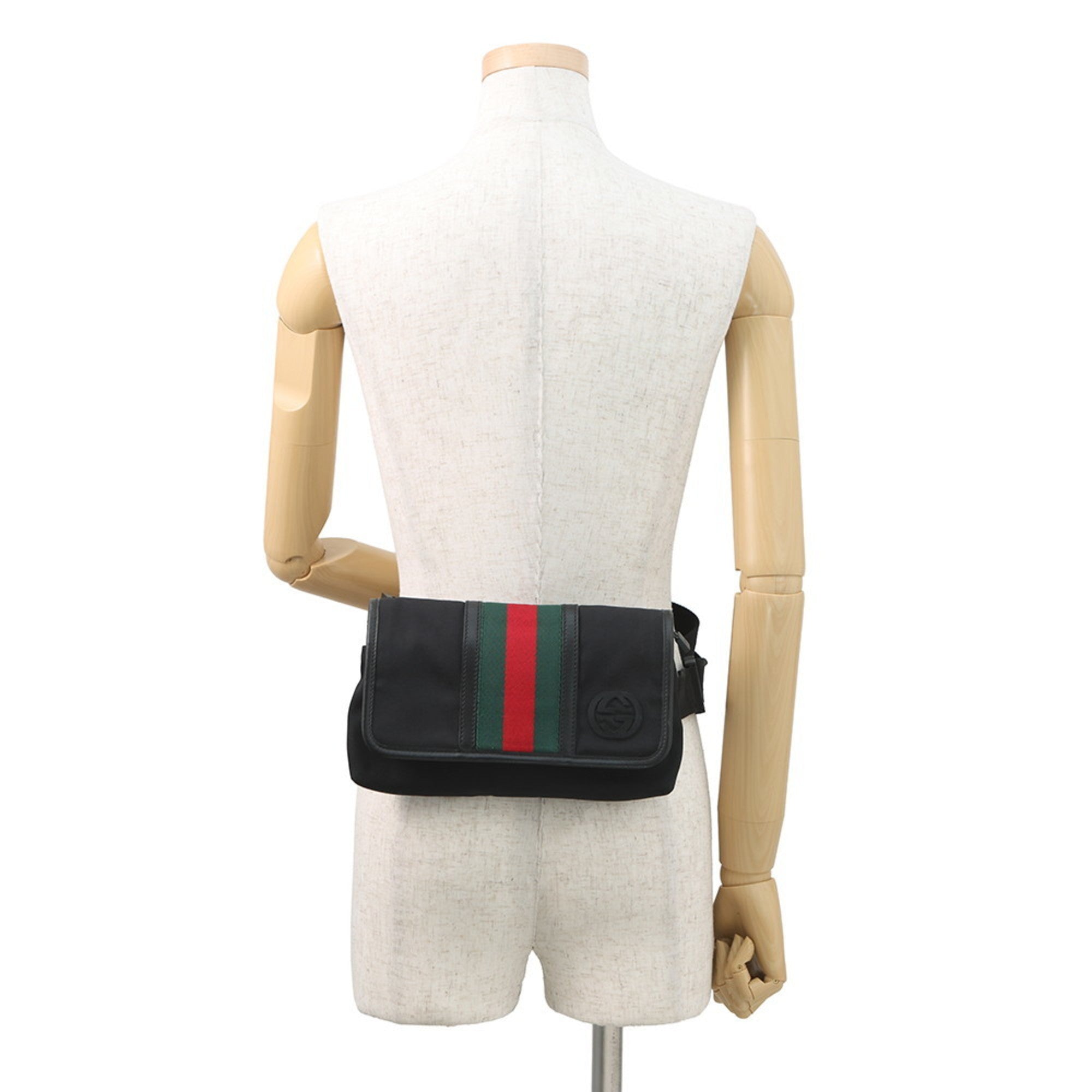 Gucci Black Canvas Pouch Sling Bag (Pre-Owned)