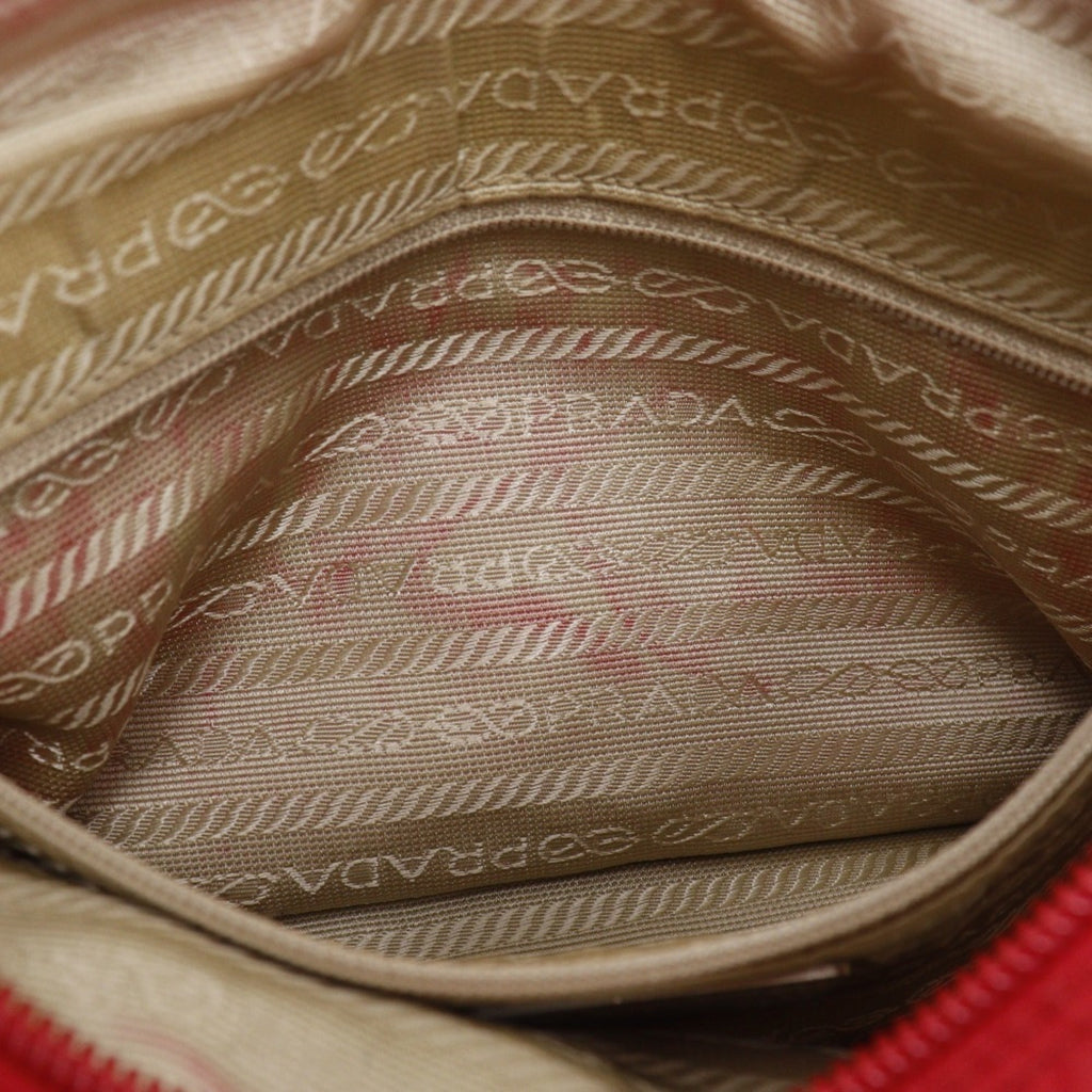 Prada Red Color Nylon Shoulder Bag
