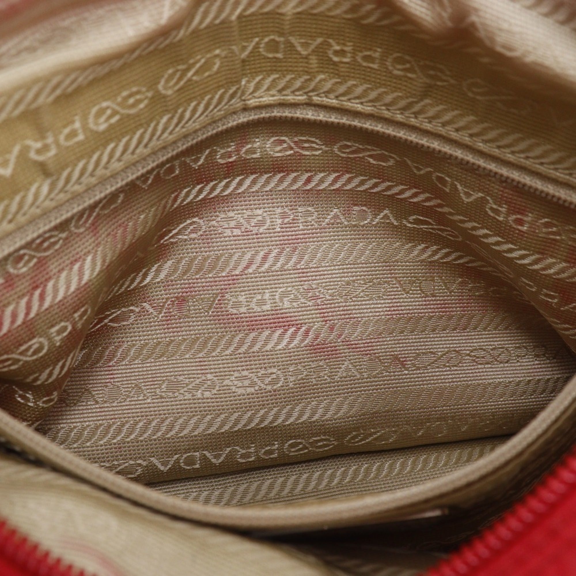Prada Red Color Nylon Shoulder Bag