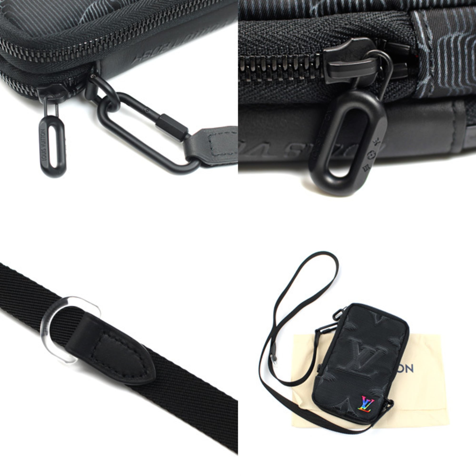 Louis Vuitton Black Nylon Leather Shoulder Bag