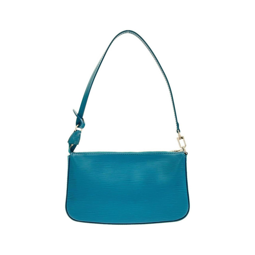 Louis Vuitton Cyan Leather Pochette Pouch