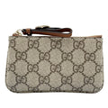 Gucci Gg Supreme Beige Brown Pvc Leather/Webbing Coin Purse/Coin Case (Pre-Owned)