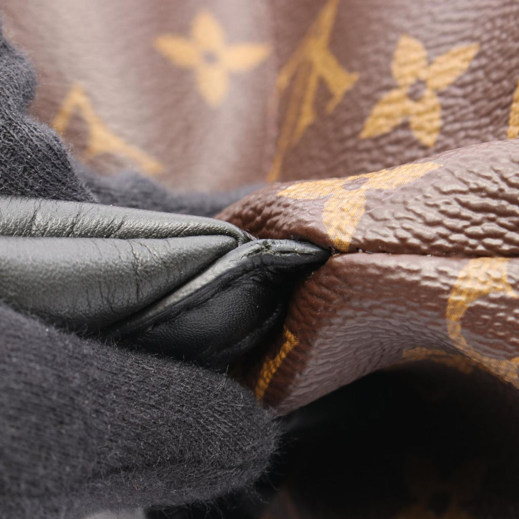 Louis Vuitton Black Brown Pvc Coated Canvas Leather Backpack