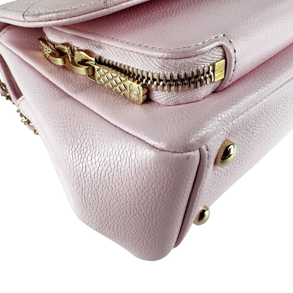 Chanel Light Pink Grained Calfskin Handbag Shoulder Bag