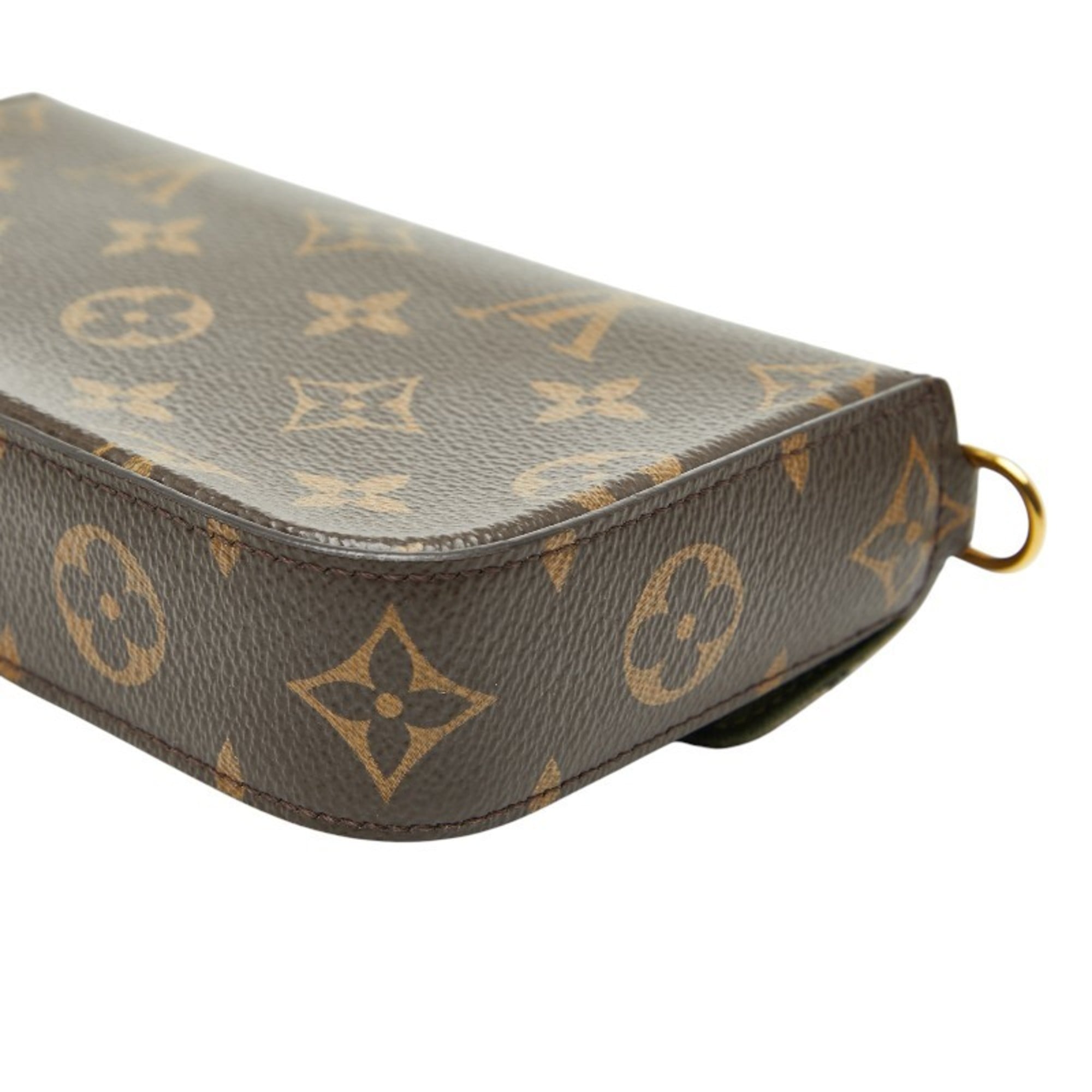 Louis Vuitton Brown Pvc Leather Pochette Pouch Shoulder Bag