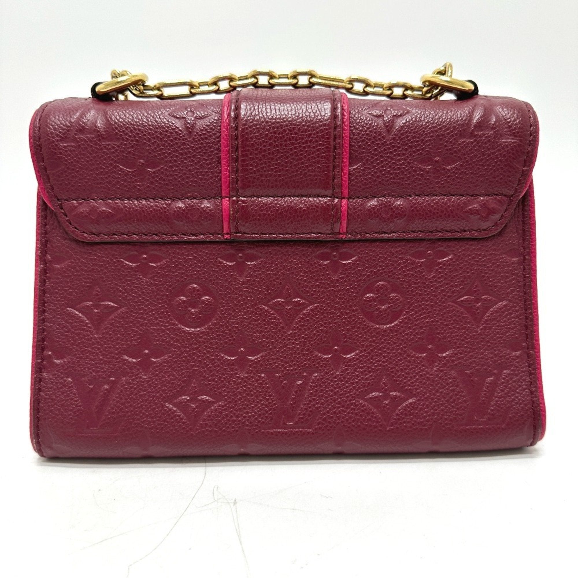 Louis Vuitton Red Color Monogram Empreinte Pochette Shoulder Bag