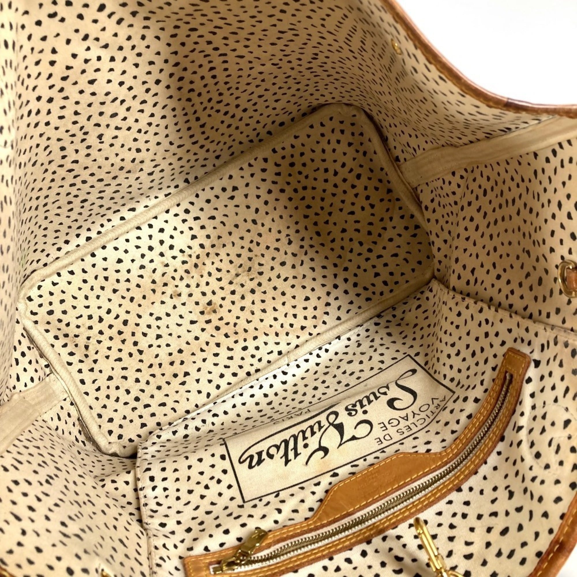 Louis Vuitton Brown White Monogram Canvas Shoulder Bag Tote Bag