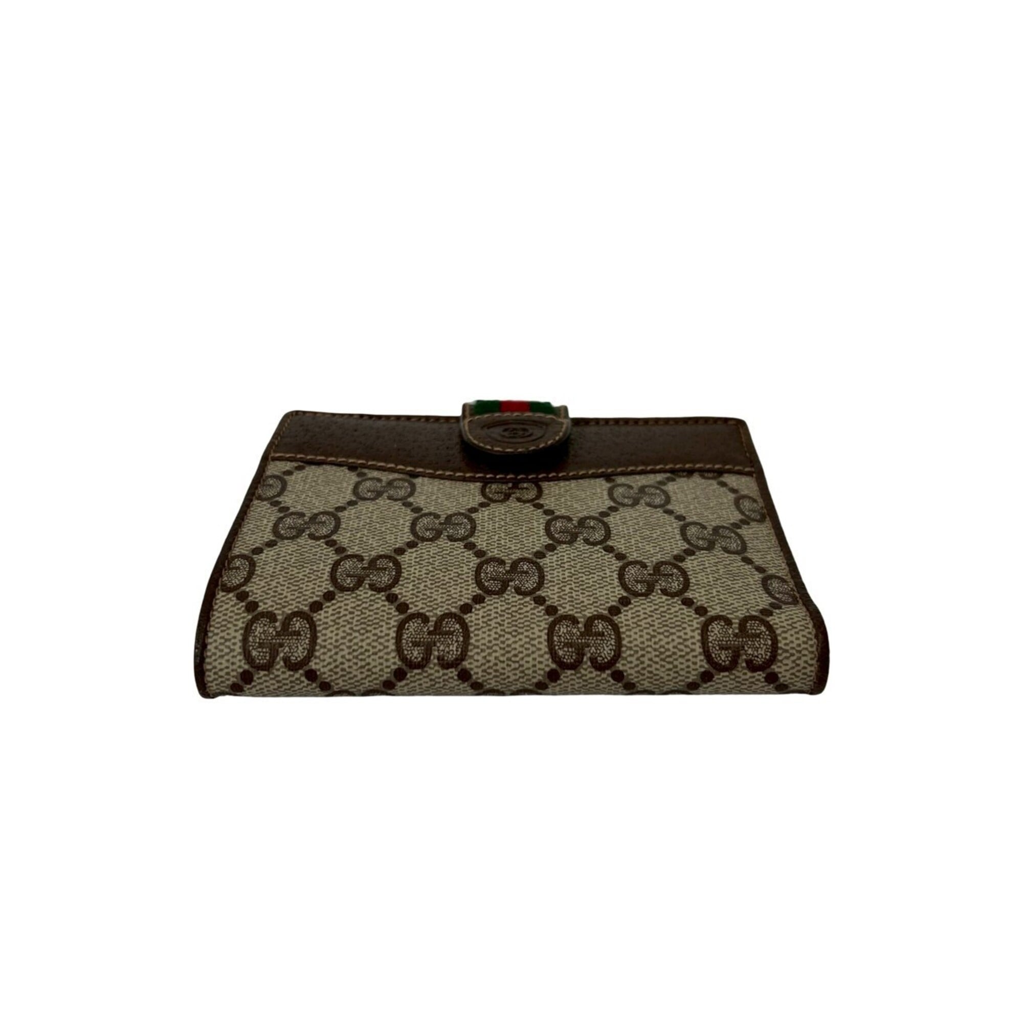 Gucci Brown Green Red Color Leather Pvc Wallet (Bi-Fold) (Pre-Owned)