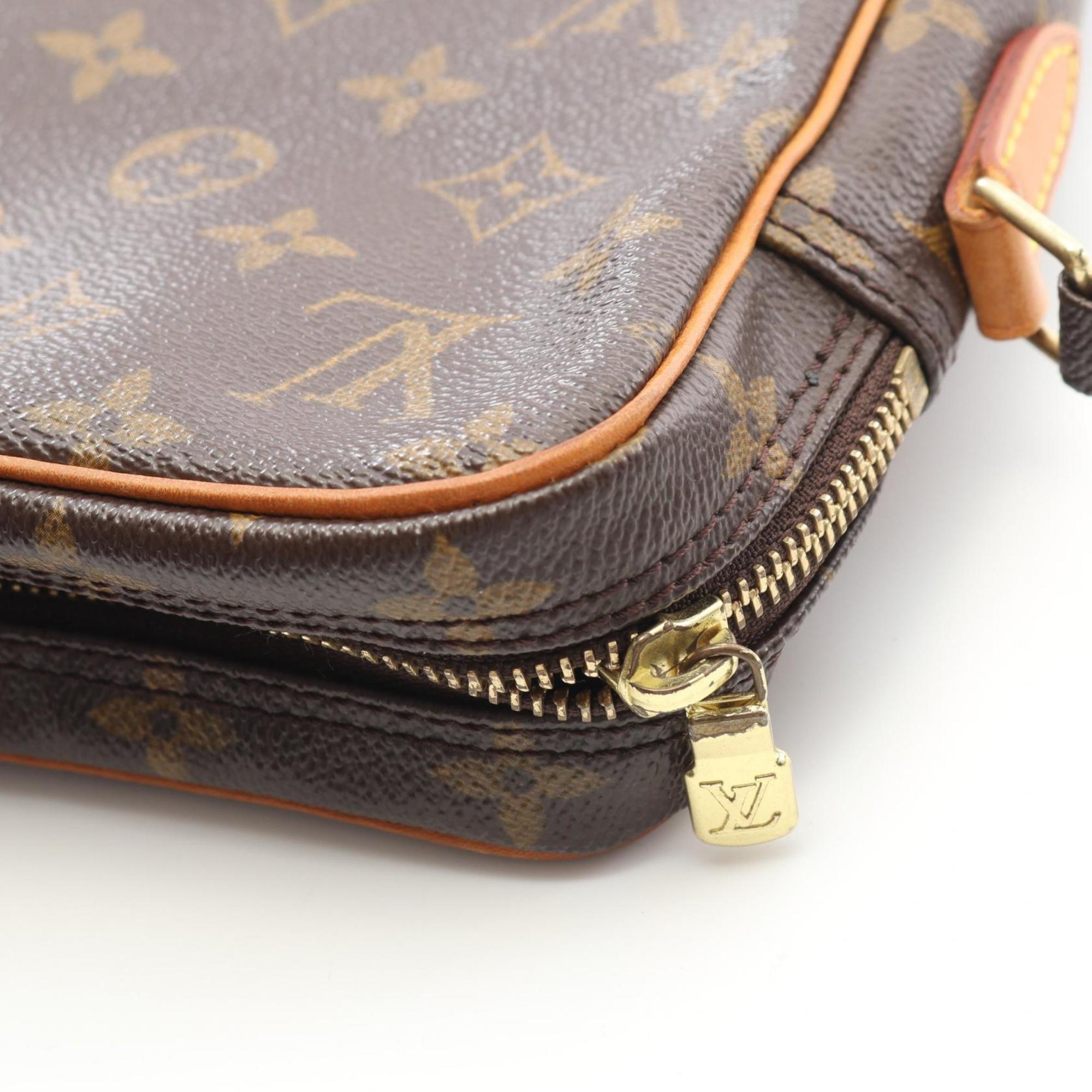 Louis Vuitton Brown Coated Canvas Leather Shoulder Bag